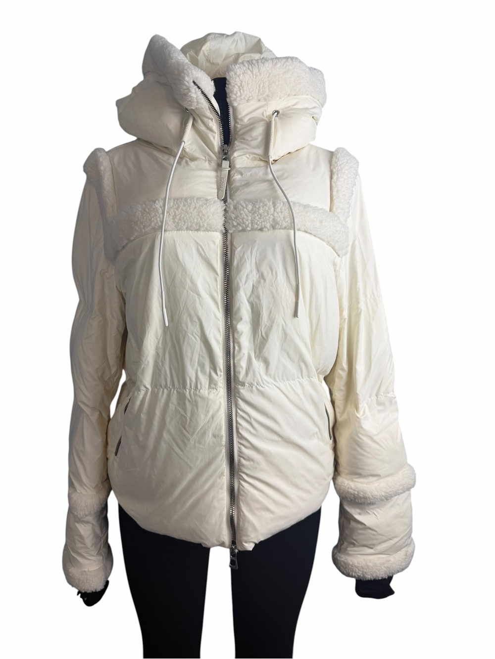 RUDSAK Juliana Cream Puffer Parka with Sherpa Trim